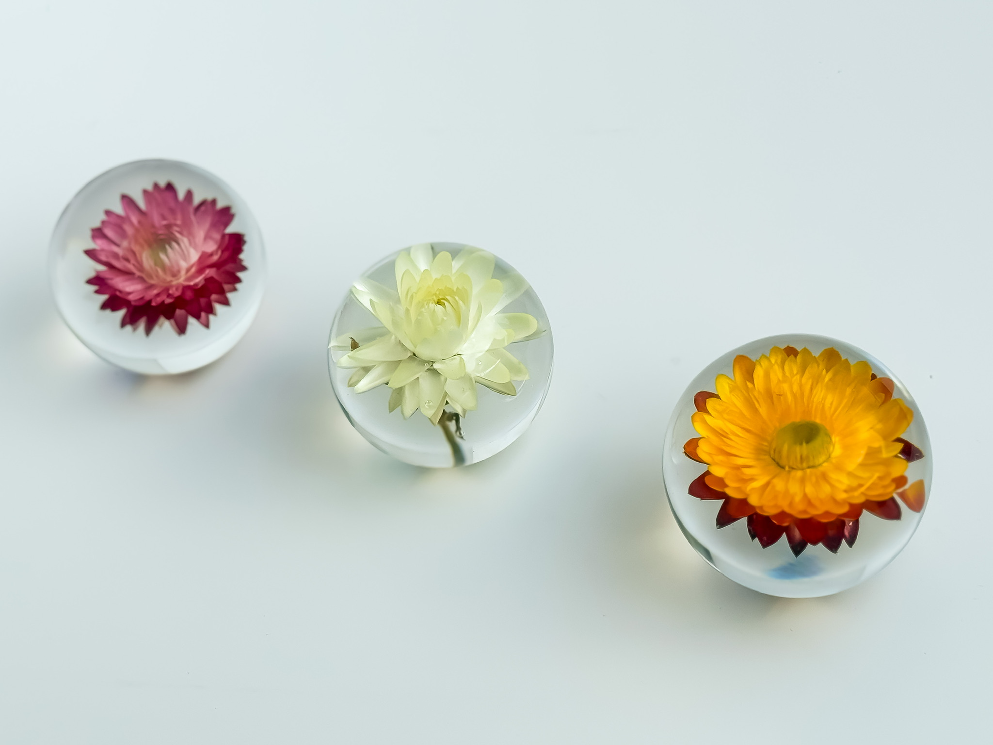 Group of three spheres top-down